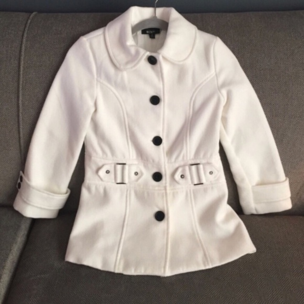 BCX Girl Ivory Pea Coat size M